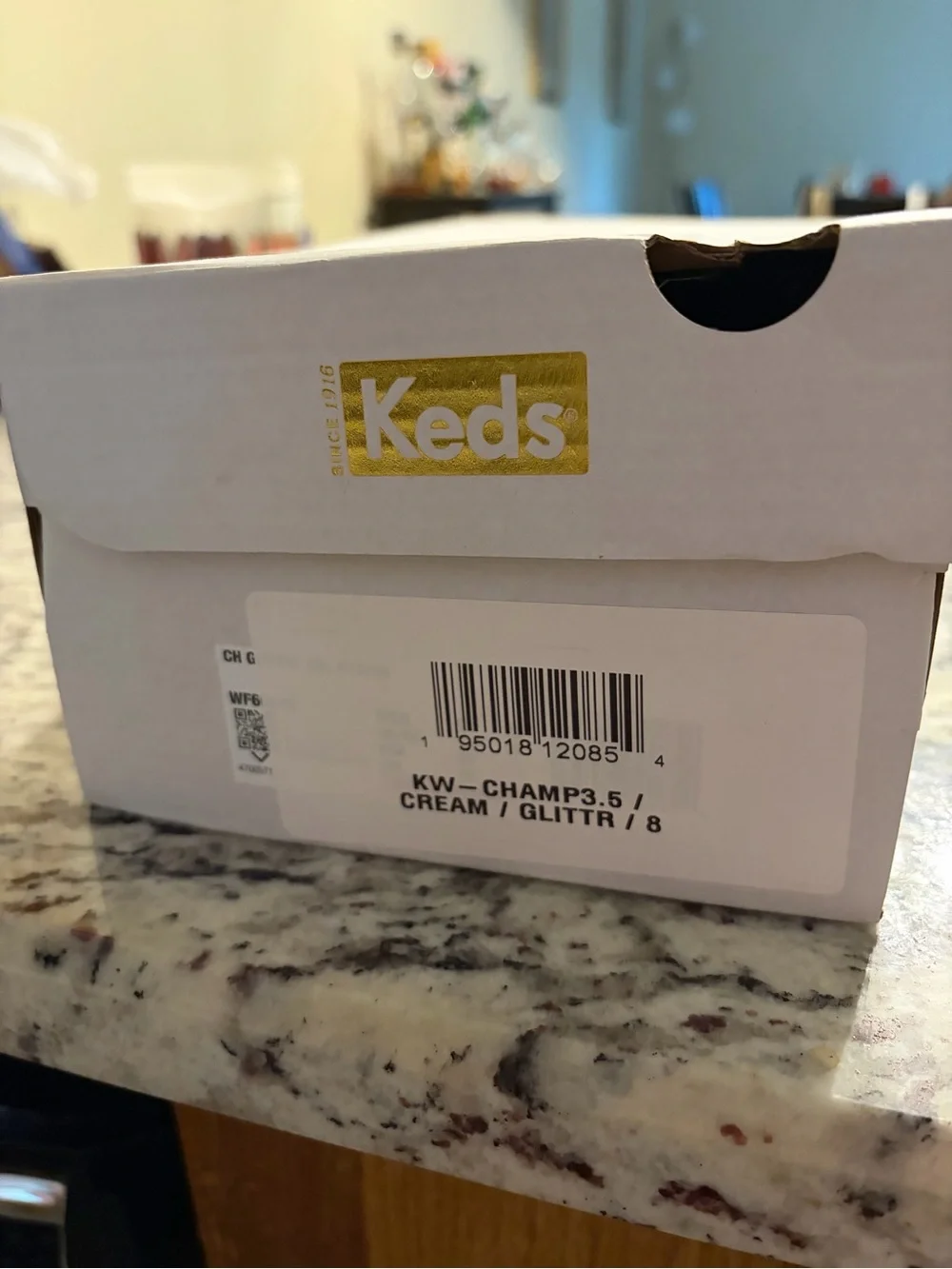 Keds Glitter Lace-Up Sneakers in Champagne Gold